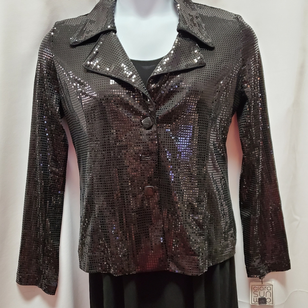 CLARA S BLACK SIZE L CROPPED JACKET